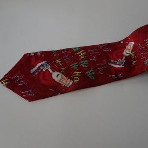 Christmas Santa Ho Ho Ho Red Tie